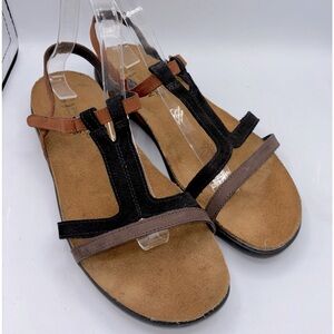 Naot Judith Elegant Collection Cork Leather Suede Flat Sandals